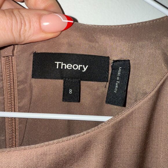 Theory Betty 2B Edition Sheath Dress - Tan 8 - Picture 3 of 4